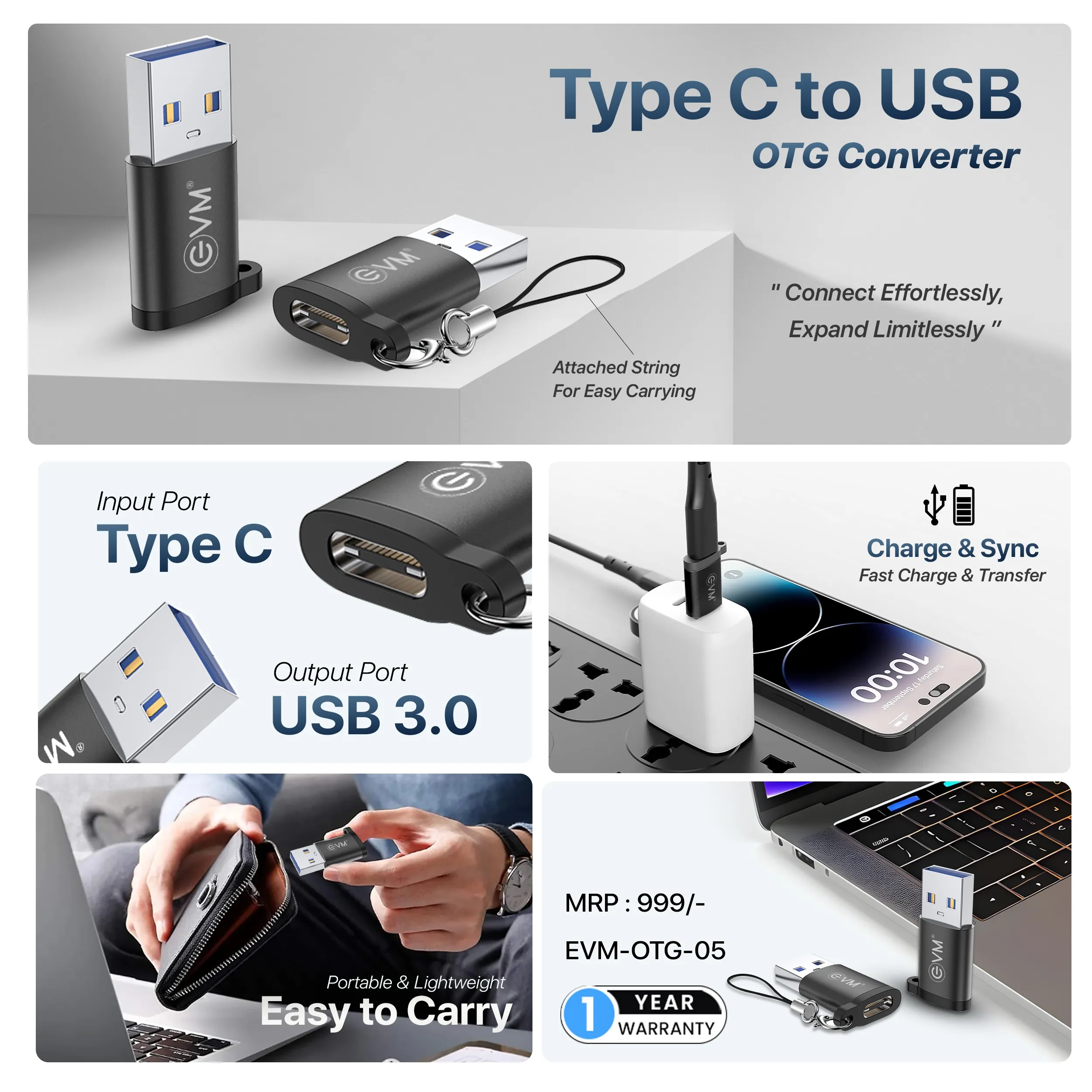 EVM Type-C to USB OTG Converter (USB 3.0) EVM-OTG-05 view 4